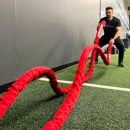 Meister Beast Professional Sheathed Battle Rope for Strength & Conditioning Gym Workouts - 2.5"