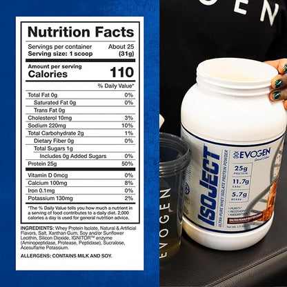 Evogen Isoject - Whey Protein Isolate | Ultra-Pure Whey Protein Powder with Ignitor Enzymes, BCAAs