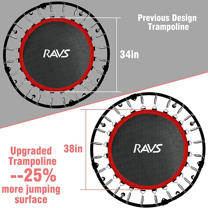 450 LBS Foldable Mini Trampoline for Adults & Kids 40" Rebounder Trampoline with Adjustable Foam