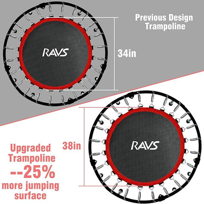 450 LBS Foldable Mini Trampoline for Adults & Kids 40" Rebounder Trampoline with Adjustable Foam