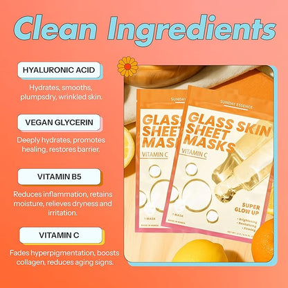 Vitamin C Face Mask ??Dermatologist Tested, Anti-Aging, Korean Skin Care, Evens Tone Hydrates