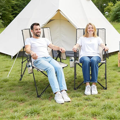 VEVOR Folding Camping Chair, 3 Reclining Positions, Outdoor High Back Camping Chair, 260lbs Weight