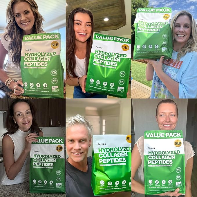 Collagen Powder for Women Men (5LB) Type I & III Flavorless & Odorless Easy-Mix Hydrolyzed Peptan