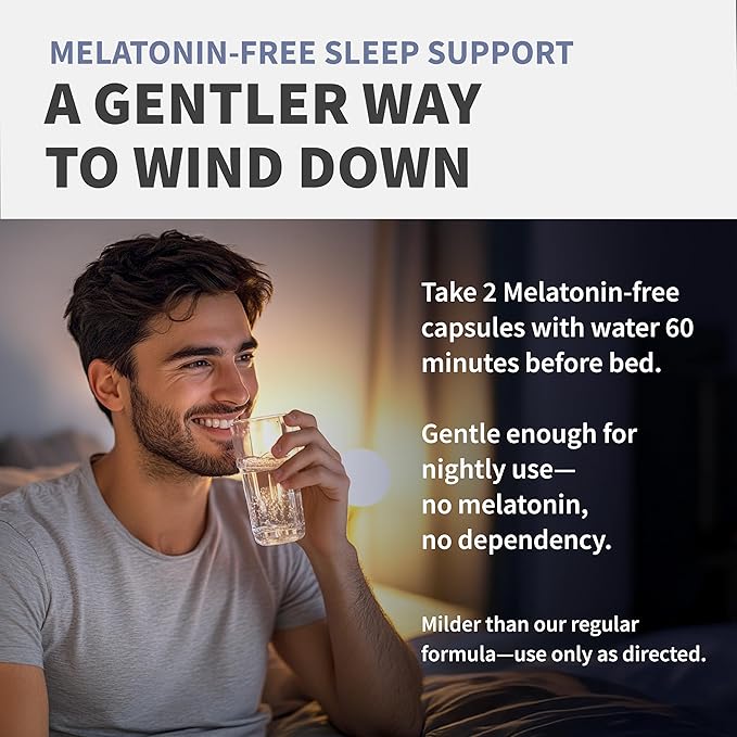 12-in-1 Sleep Support Capsules - Melatonin-Free and Non-Habit Forming Sleep Supplement with a
