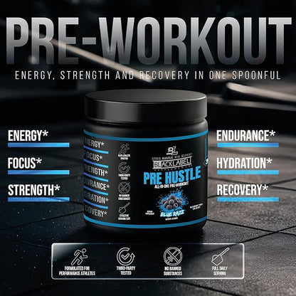 BLACKLABEL Supplements PRE Hustle V3 Pre-Workout Powder ??NSF Certified for Sport ??Energy