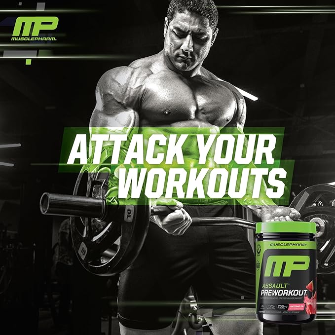 MusclePharm Assault Energy & Strength Pre Workout Powder for Men & Women with Beta Alanine