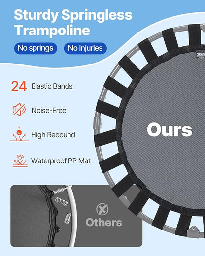 VEVOR 3FT Trampoline 36" Indoor/Outdoor for Toddlers, Foldable Mini Baby With Foam Handle