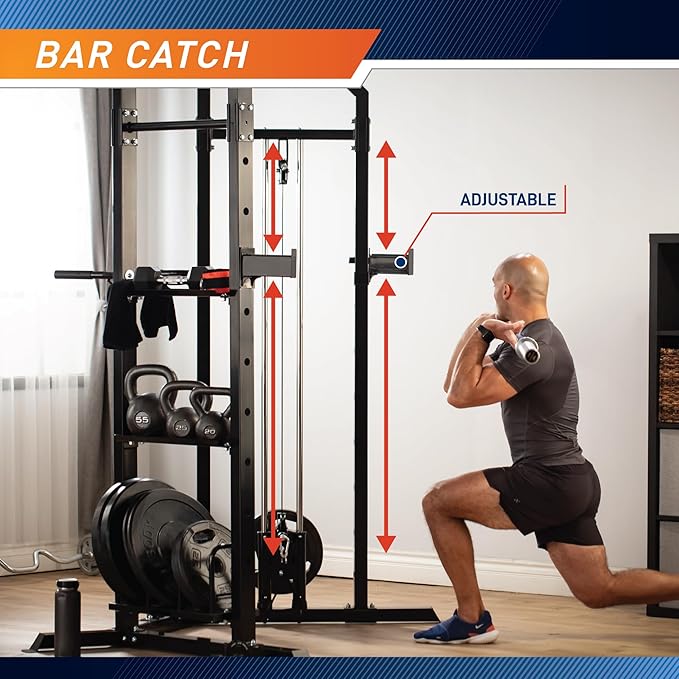 Marcy Strength Training Home Gym Cage with Pulley System for Weightlifting, Bodybuilding, Full Body
