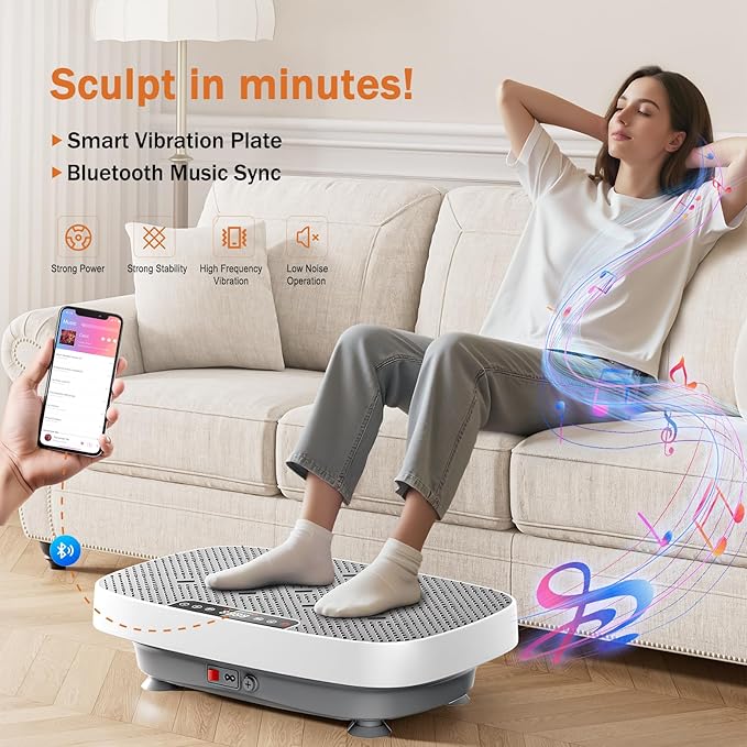 Vibration Plate Exercise Machine, Vibration Plate for Lymphatic Drainage & Body Toning, Whole Body