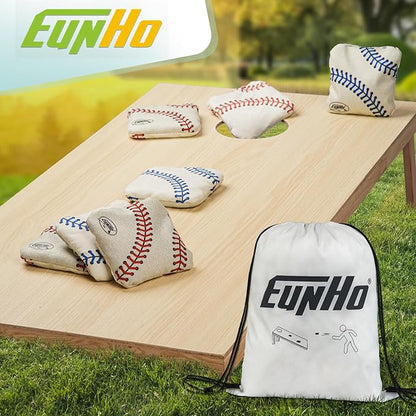 EunHo Dual Sided Cornhole Bags Regulation Set of 8 Professional Cornhole Bean Bags Slick and Stick