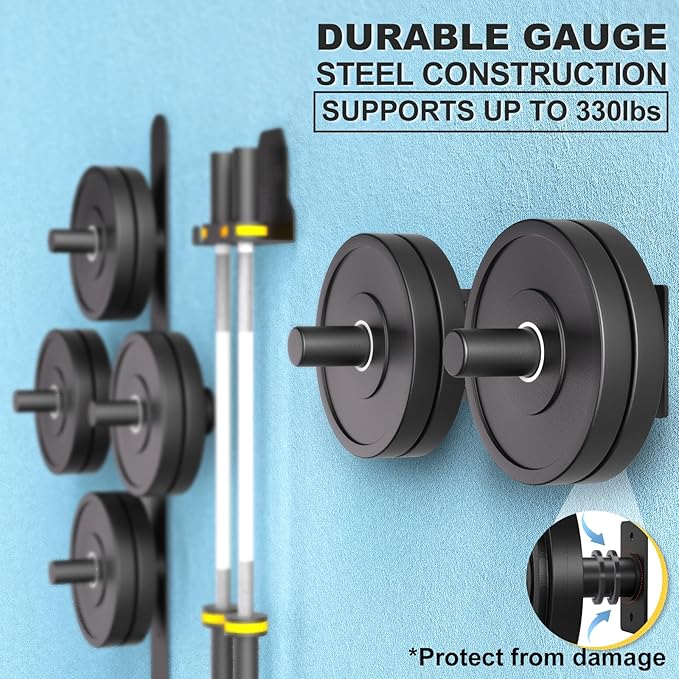 Wall Mounted Weight Plate Holder, Weight Rack Storage for 2" Olympic Weight Plate, Max Weight