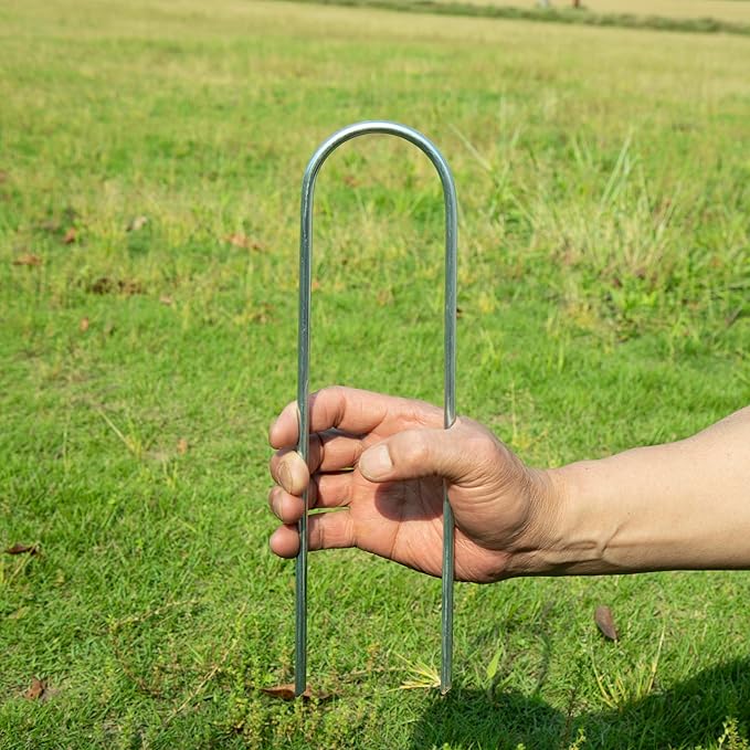 Heavy Duty Trampoline Stakes Anchors High Wind U Type Sharped Ends Safety Ground Anchors Galvanized