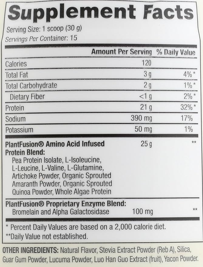 PlantFusion Complete Vegan Protein Powder - Plant Based Protein Powder With BCAAs, Digestive