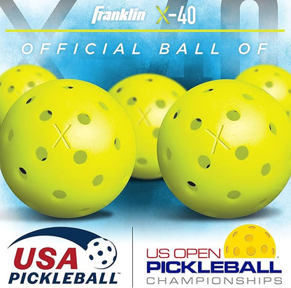 Franklin Sports X-40 Outdoor Pickleballs - Official Ball of USA Pickleball, APP Tour + US Open