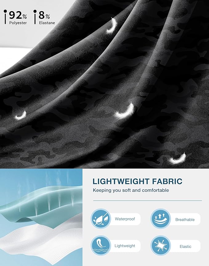 Pudolla Men's Lightweight Hiking Pants Quick-Dry Outdoor Sweatpants with Zipper Pockets for Casual