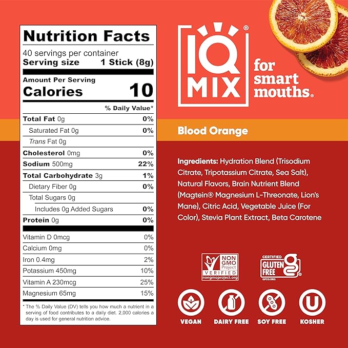 IQMIX Hydration Electrolyte Powder – 4-in-1 Formula for Hydration, Mental Clarity, Mood and