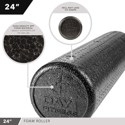 High-Density Round Foam Rollers - 4 Size and 8 Color Options - Massage Rollers for Stretching, Deep