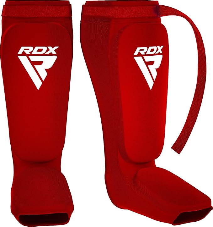 RDX Shin Guards Kickboxing Muay Thai, SATRA Approved, MMA Leg Instep Protection Pads, Sparring