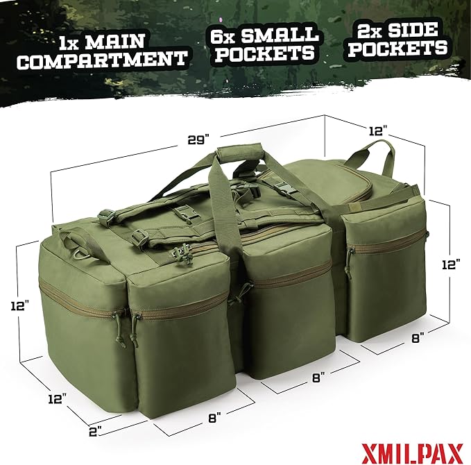 100L Large Military Duffle Bag Deployment Duffel Bag Sports Equipment Travel Luggage Bag with