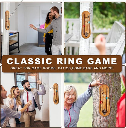 Ring Toss Game for Adults, Hook and Ring Game with String and Hooks for Indoor & Outdoor, Ring Hook
