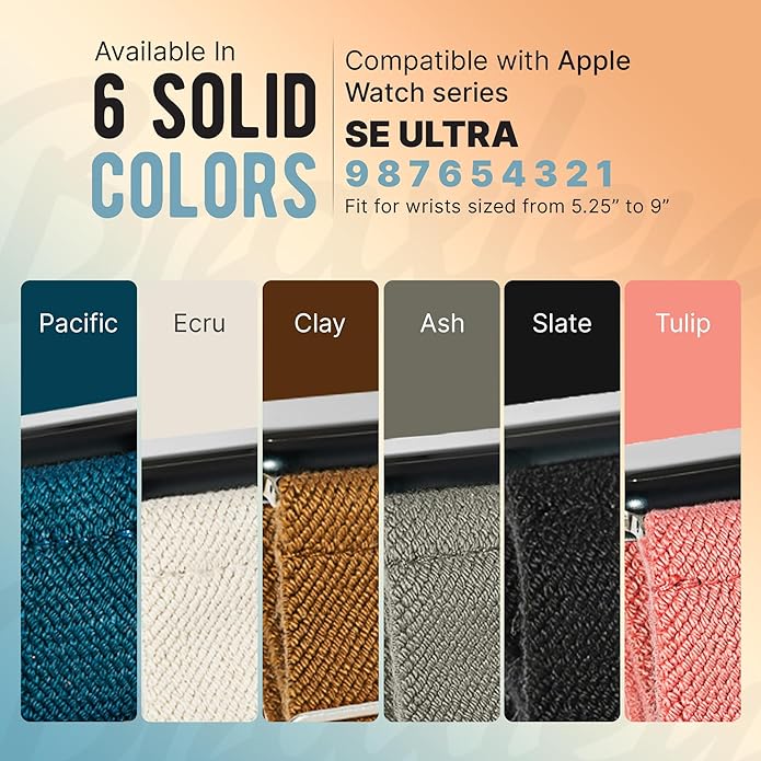 Braxley Bands - Organic Cotton Watch Bands For Women and Men, Compatible With All Apple Watch Sizes