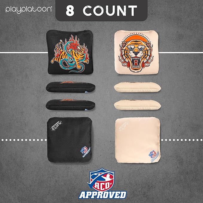 Play Platoon Cornhole Bags Set of 8 Regulation Professional Corn Hole Bean Bags ACO Approved