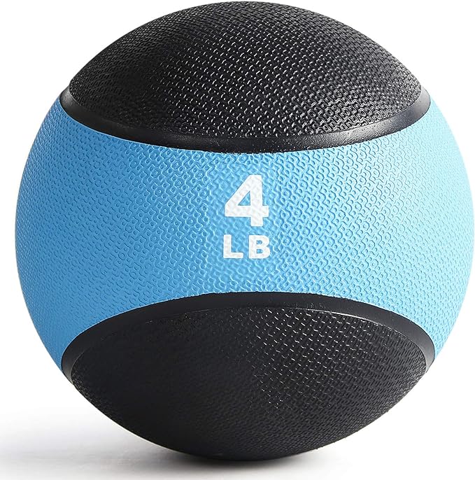 RitFit Weighted Medicine Ball - Non-Slip Rubber Shell & Dual Texture Grip - Workout Exercise Ball