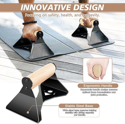 Parallettes Bars - Wooden Calisthenics Equipment for Handstand Training, Push Up Bars &