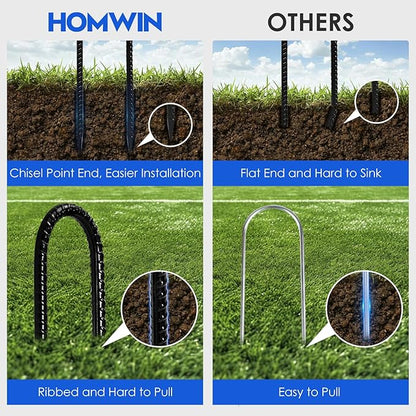 Trampoline Stakes 12 inches 10-Pack U Stake for Ground Heavy Duty Trampoline Anchors High Wind