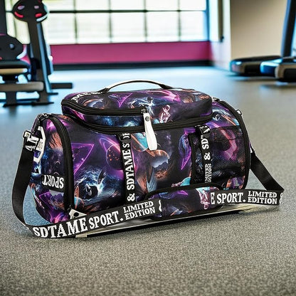 Gym Duffle Bag Backpack with Shoe Compartment,4 ways Travel Backpack for Women and
