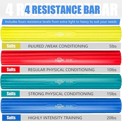 Flex Therapy Bar,Twist Bar for Physical Therapy & Resistance Bar for Golfers
