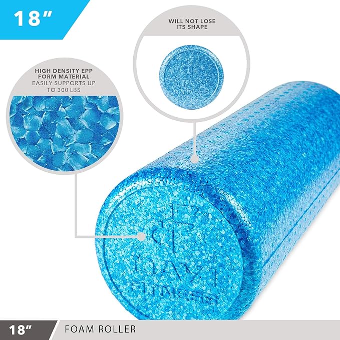 High-Density Round Foam Rollers - 4 Size and 8 Color Options - Massage Rollers for Stretching, Deep