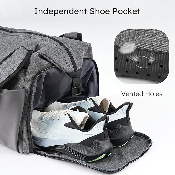 Gym Bag for Men with Shoes Compartment and Wet Pocket Convertible Duffle Bag and Gym Backpack