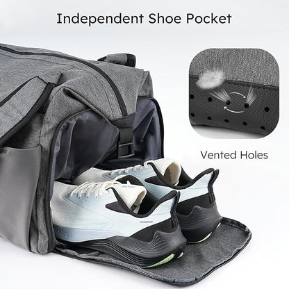 Gym Bag for Men with Shoes Compartment and Wet Pocket Convertible Duffle Bag and Gym Backpack