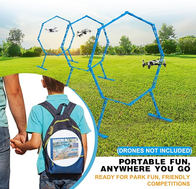Drone Obstacle Course, Includes 3 Pack Easy to Build Obstacle Hoop, FPV Racing Drone Loop Gate