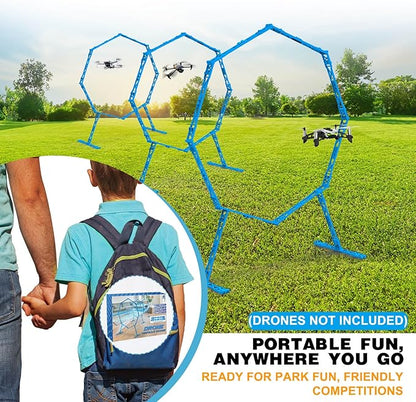 Drone Obstacle Course, Includes 3 Pack Easy to Build Obstacle Hoop, FPV Racing Drone Loop Gate