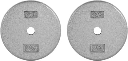 CAP Barbell Standard 1-Inch Cast Iron Weight Plates - Singles & Sets | 1.25-50 lbs | Multiple