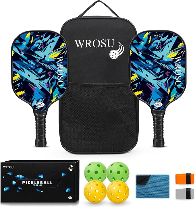 Carbon Fiber Pickleball Paddles Set of 4 or 2 Rackets,USAPA Approved Carbon Fiber Surface Pickle