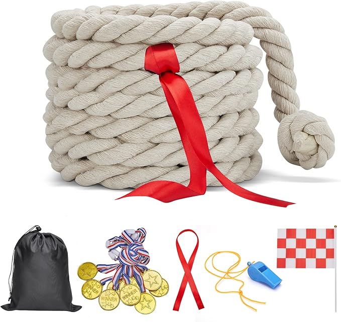 Tug of War Rope for Kids and Adults,Outdoor Field Day Family Reunion Birthday Party, Summer Outside