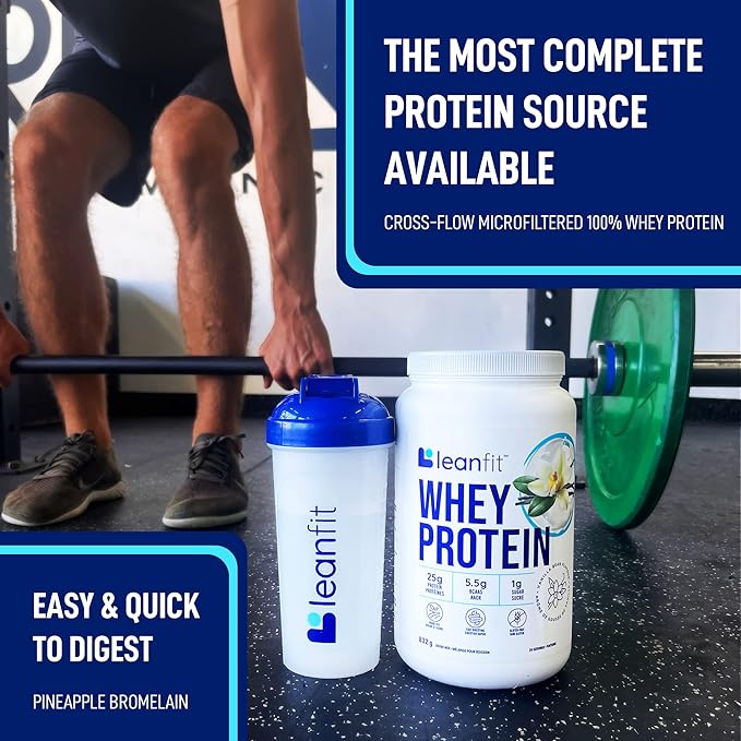 LeanFit WHEY Protein Natural Vanilla ??100% Whey Protein Powder, 24g Protein Per Serving
