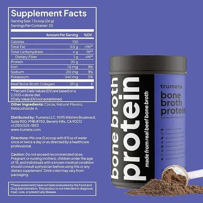 Beef Bone Broth Protein Powder - Purified Collagen Powder with 9 Amino Acids for Muscle and Skin