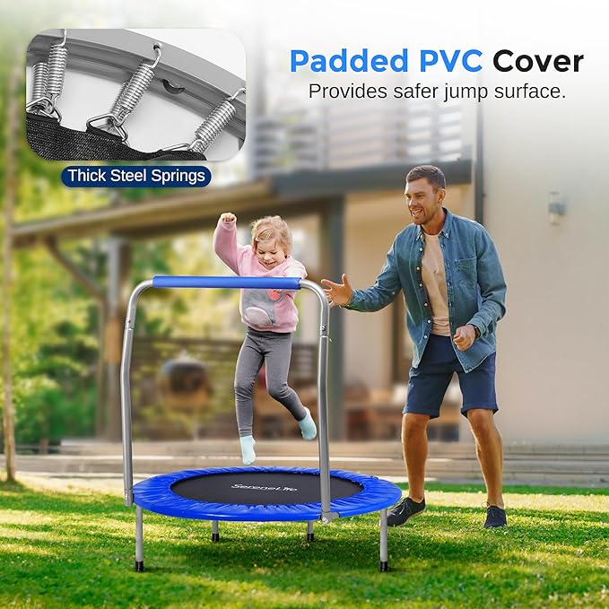 SereneLife 36/40" Foldable Mini Trampoline - Compact Fitness Trampoline for Kids Adults, Exercise