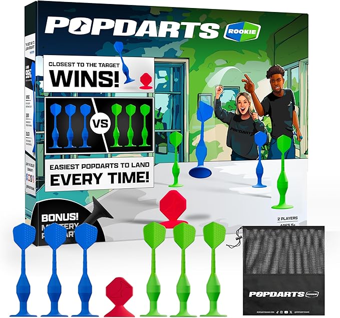 Popdarts Game Rookie Pack – Beginner-Friendly Suction Cup Dart Game for Kids, Families, and New