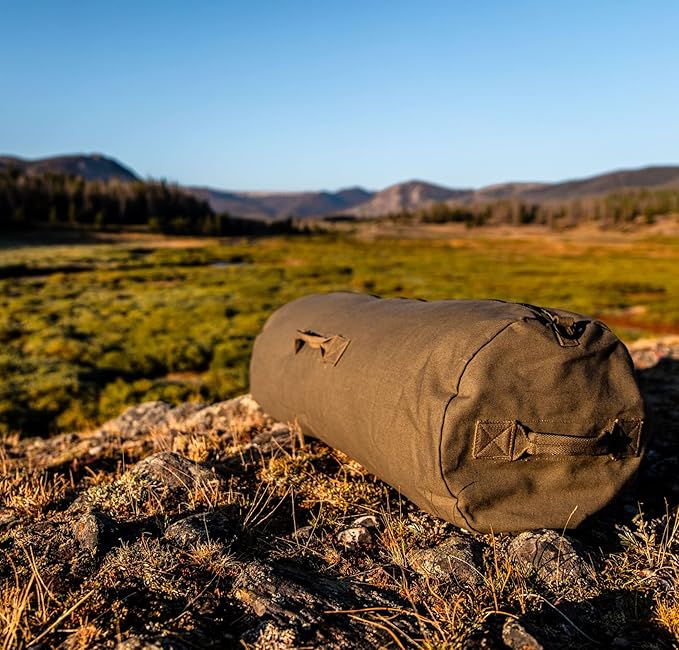 WHITEDUCK HOPLITE Heavy Duty Military Canvas Duffel Bag, Army Cargo Style, Foldable Tactical