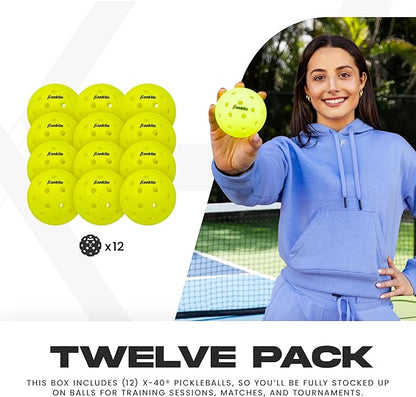 Franklin Sports X-40 Outdoor Pickleballs - Official Ball of USA Pickleball, APP Tour + US Open