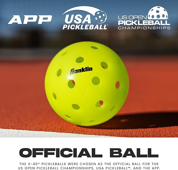 Franklin Sports X-40 Outdoor Pickleballs - Official Ball of USA Pickleball, APP Tour + US Open