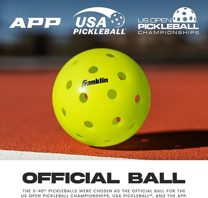 Franklin Sports X-40 Outdoor Pickleballs - Official Ball of USA Pickleball, APP Tour + US Open