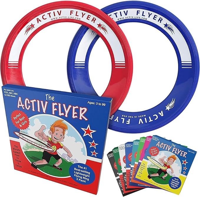 Activ Life Kid’s Flying Rings (2 Pack) They Fly Straight & Don’t Hurt, 80% Lighter Than Standard