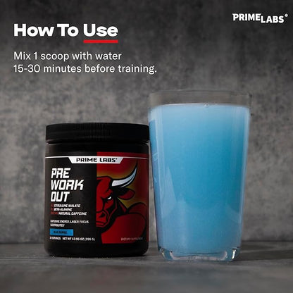 Prime Labs Pre Workout Powder for Men - with Citrulline Malate, Beta-Alanine, and Natural Caffeine