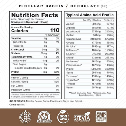 Muscle Feast Grass Fed Micellar Casein Protein Powder, Pasture Raised & Hormone Free, Slow